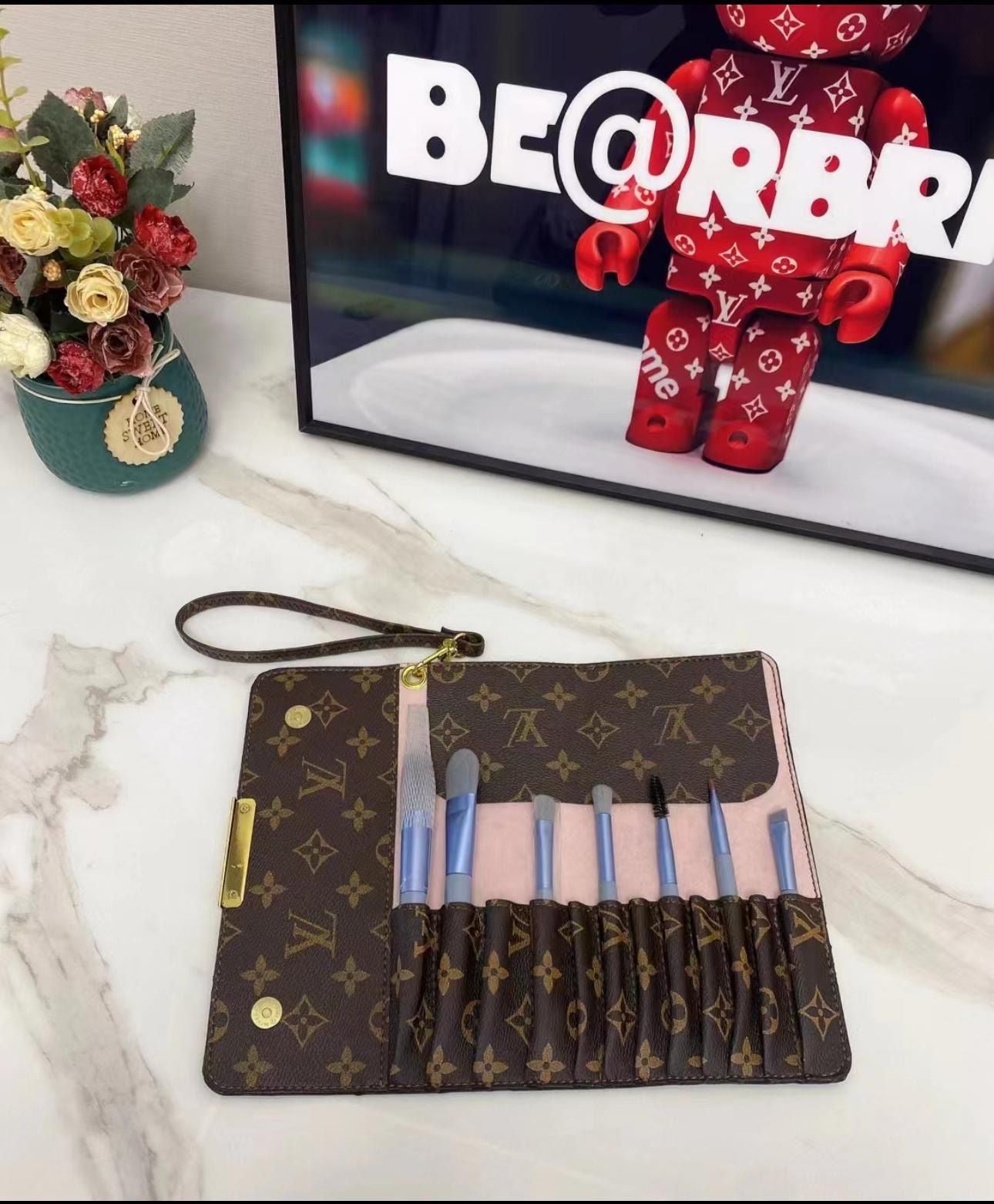 Cartera para brochas de maquillaje