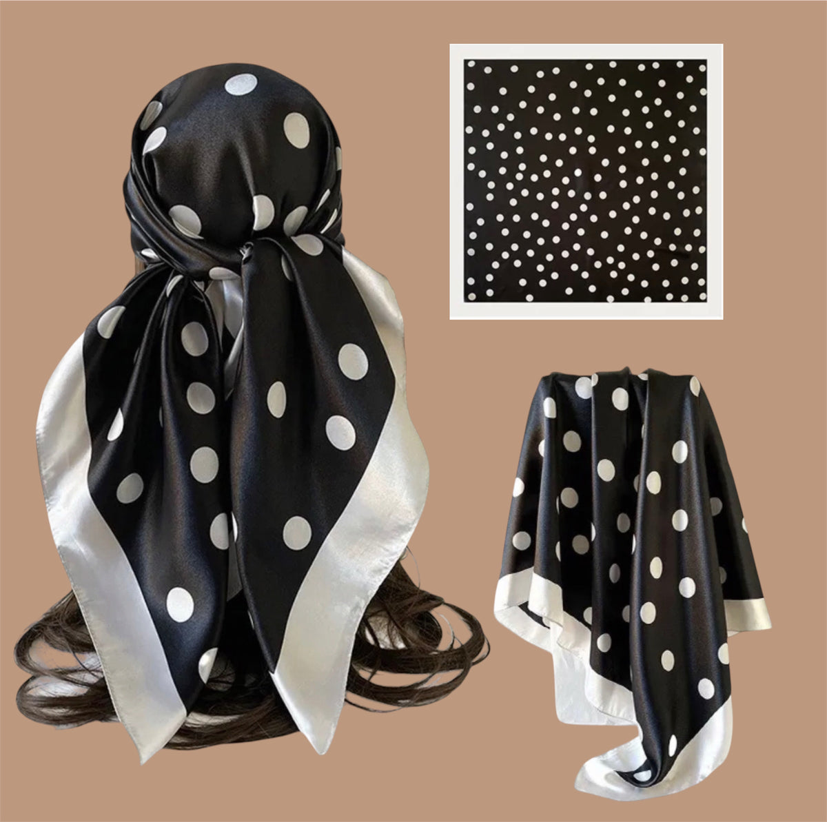 Pañoleta Polka Dot Black and White